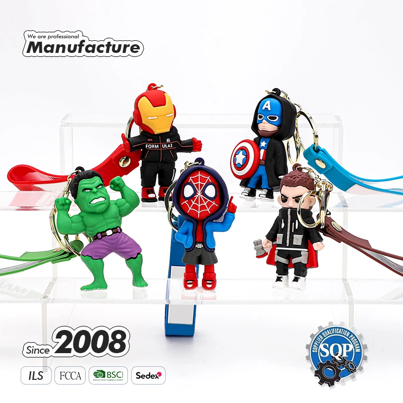 2024 Custom Logo Anime Movies Characters Cartoon Silicone 3D Keychain 3D Soft PVC Rubber Keychains