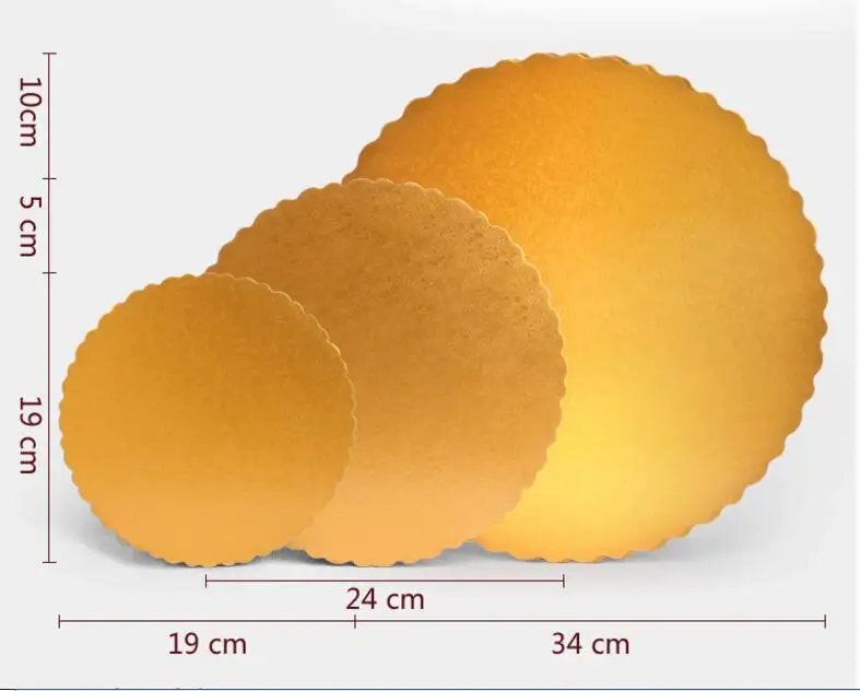 
Food Grade white cardboard base 4 6 8 10 12 size round golden paper cake stand board mini cake board gold sheet foil cake boards 