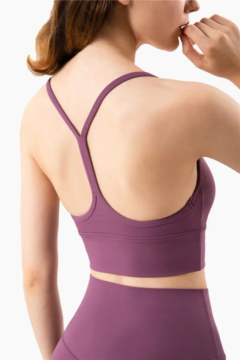 Y Back Fitness Top Yoga Gym Bra Custom Fitness Women Push up Longline Crop Tank Top Vest Running Padded Fitness Yoga Sports bra