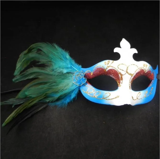 Halloween Christmas Luminous feather mask for masquerade party