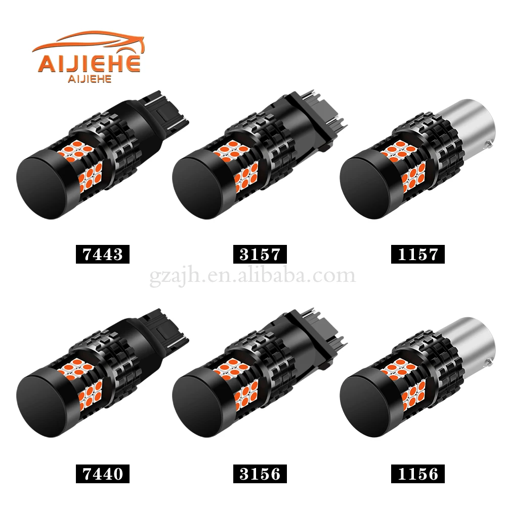 canbus No Hyper Flash LED White Amber Red ba15S BAU15S 1156 1157 3156 3157 T20 DRL Turn Signal Light7440 7443reversing led car