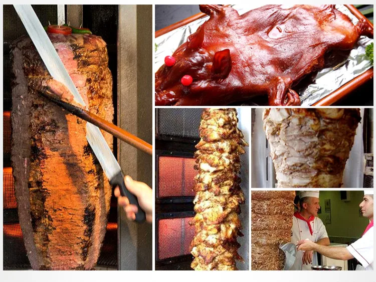New Design 4 burners Industrial dried meat gas shawarma grill machine turkey doner kebab equipment grill