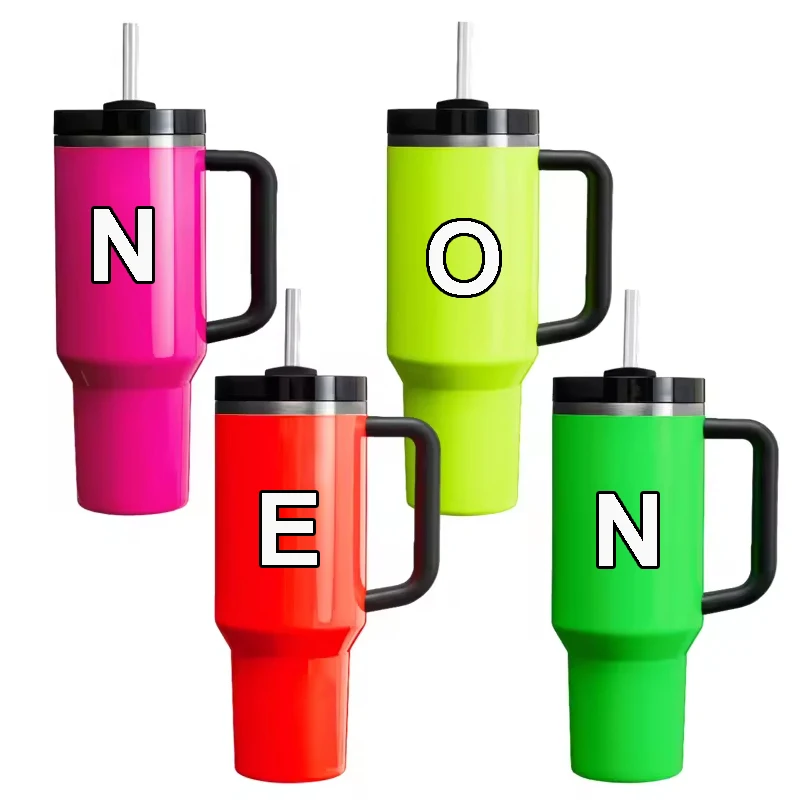 Spring H2.0 Neon Adventure Tumbler Powder Coated Neon Bright Color Collection Neon 40oz Outdoor Travel Handgrip Tumbler