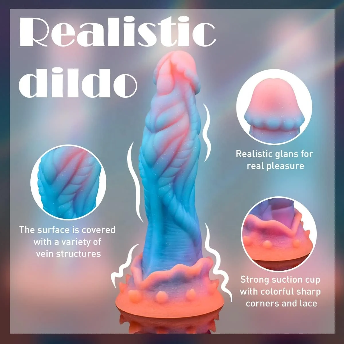 Hot Sale Silicone Luminous Anal Plug Toys For Men And Women 9 Inch Realistic Alien Dildo For Female Masturbator