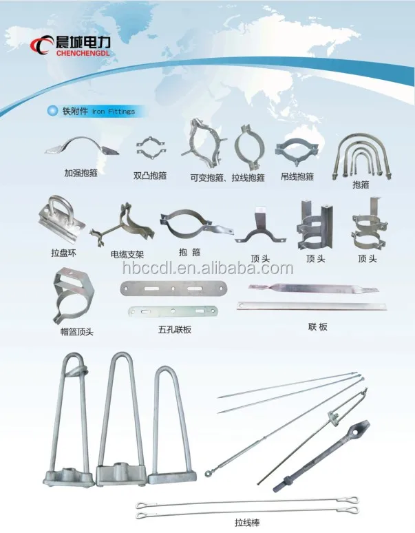 Galvanized iron bow stay anchor rod with thimble eye for OPGW ADSS overhead line