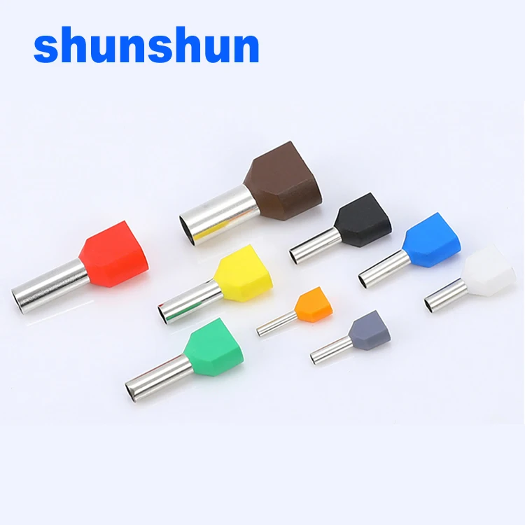 TE0508 TE7508 TE7510 TE1008 TE1010 TE1508 TE1512 Insulated double wire cord end terminals with PP insulation