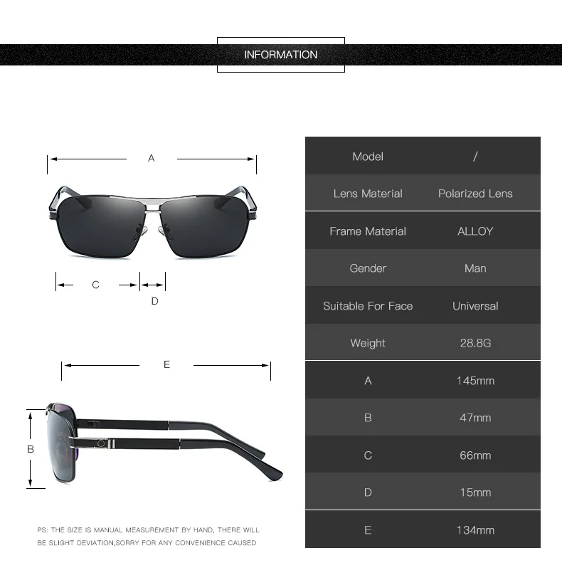 2023 men metal square sunglasses car brand sunglasses driver special polarized glasses driver sun glasses