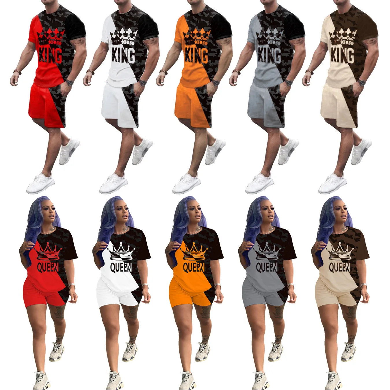 Wholesale Casual Summer Set Graphic T-shirt Printing 2peice Set Outfit Clothing