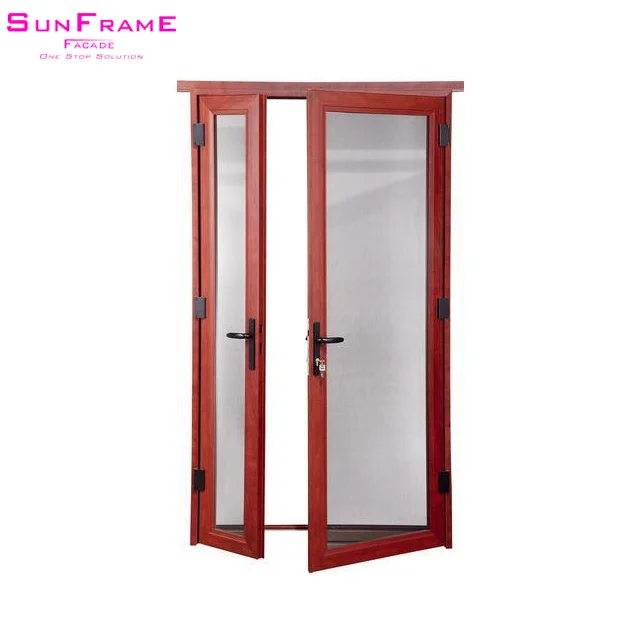 Exterior French Doors Florida Hurricane Proof Impact Resistant Aluminium Casement with Laminated hung door