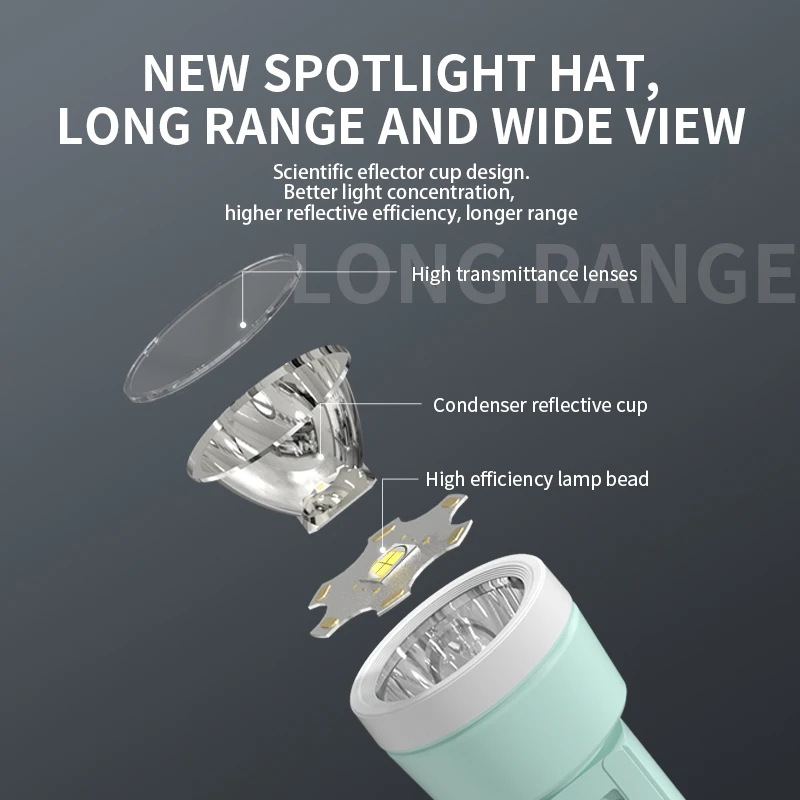 factory Long range out door led torch lamp rechargeable battery operated mini flashlight high lumen lead acid battery with plug