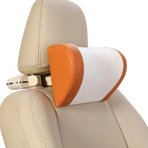 Universal Car Seat Headrest Pillow 25*16*13cm Leather and Suede Auto neck pillow set