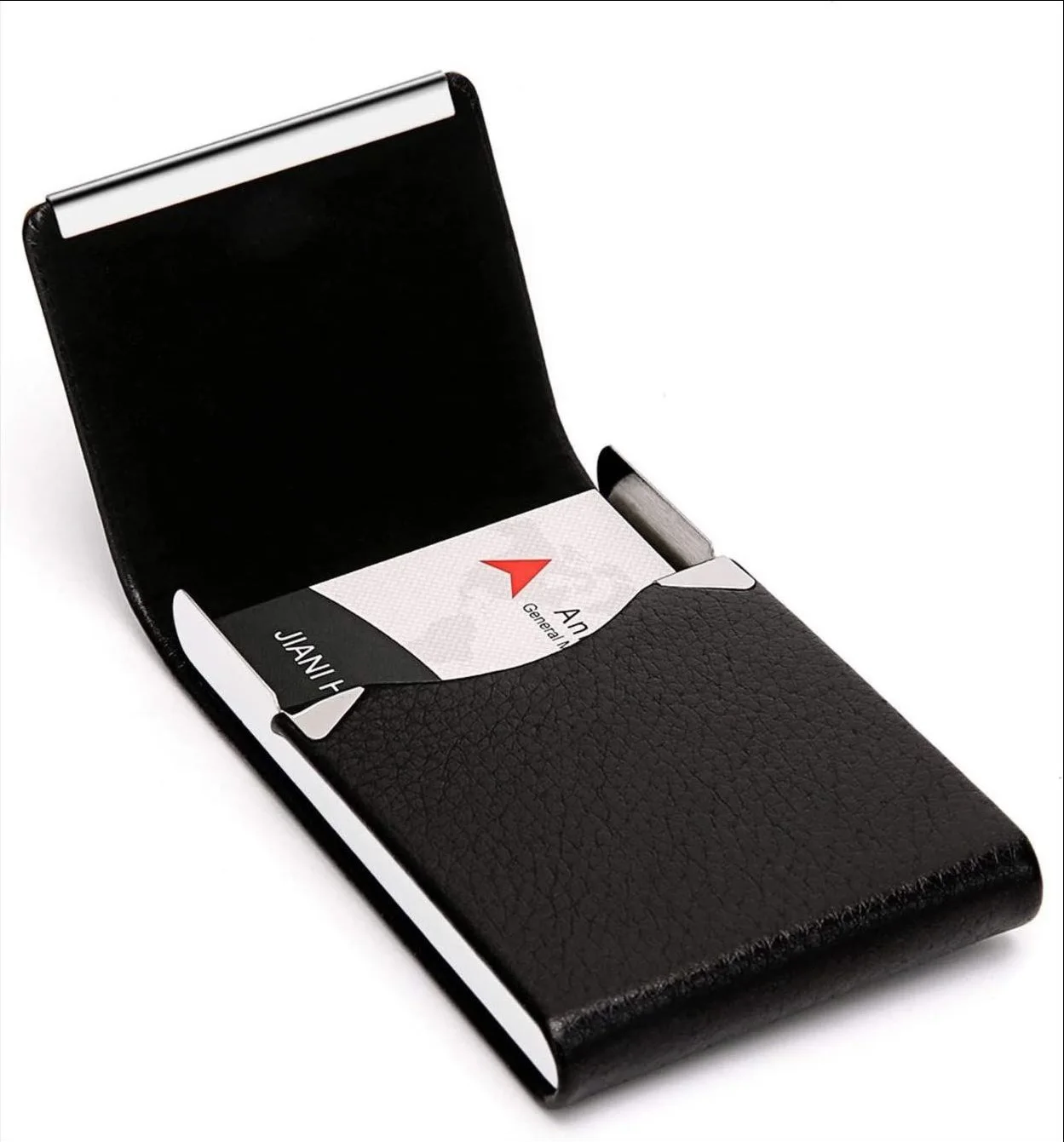 Leather Business Card Holder Case for Men or Women Pocket Credit Name Card Case Holder with Magnetic Shut