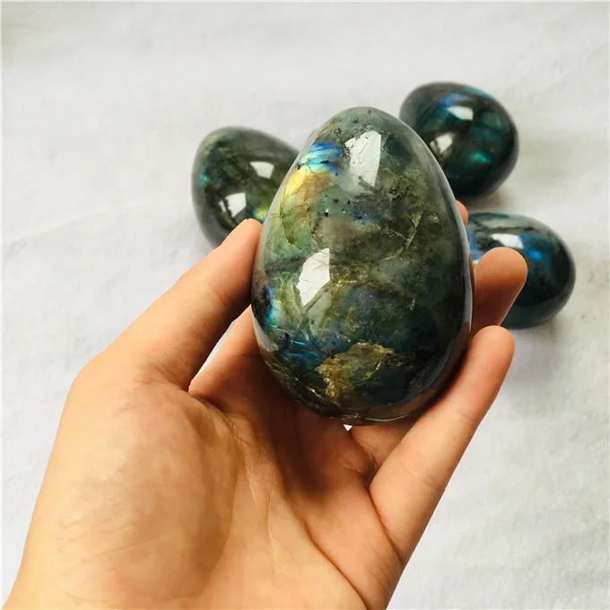 high quality natural labradorite crystal egg moonlight quartz crystal egg for decoration