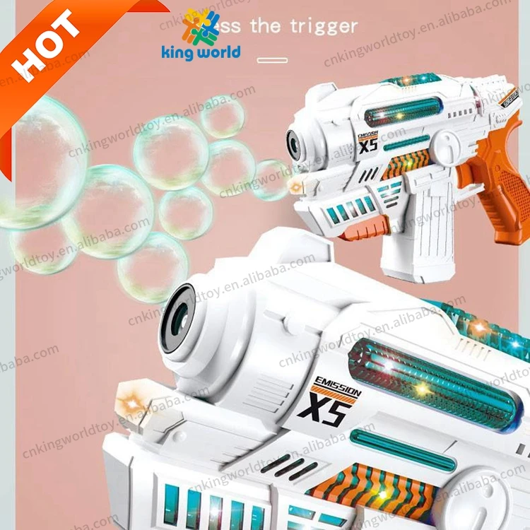 Colorful Sci-fi Cool Shape Bubble Gun Toys Popular Children Kid Boys Electric Light And Music Function Automatic Bubble Toys