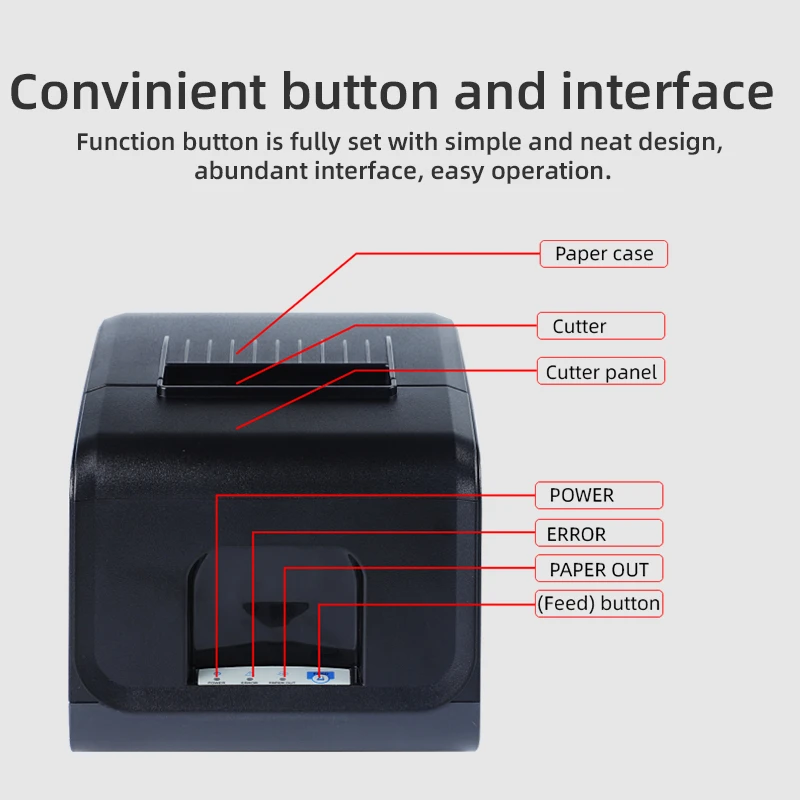 
80mm POS Thermal Printer with auto cutter (WH-P12) 