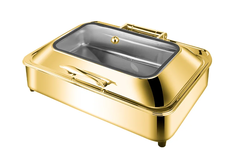 Wholesale Restaurant Hotel Supplies Buffet Luxury Hydraulic Induction Glass Chafing Dishes