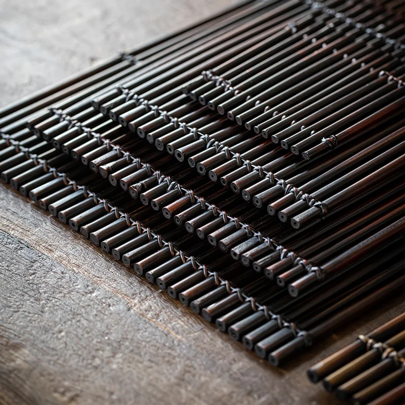 Zong Ye Stalk Row Antique Bamboo Dry Brewing Table Tea Mat Bamboo Teapot Tray Teacup Tea Mat Kung Fu Tea