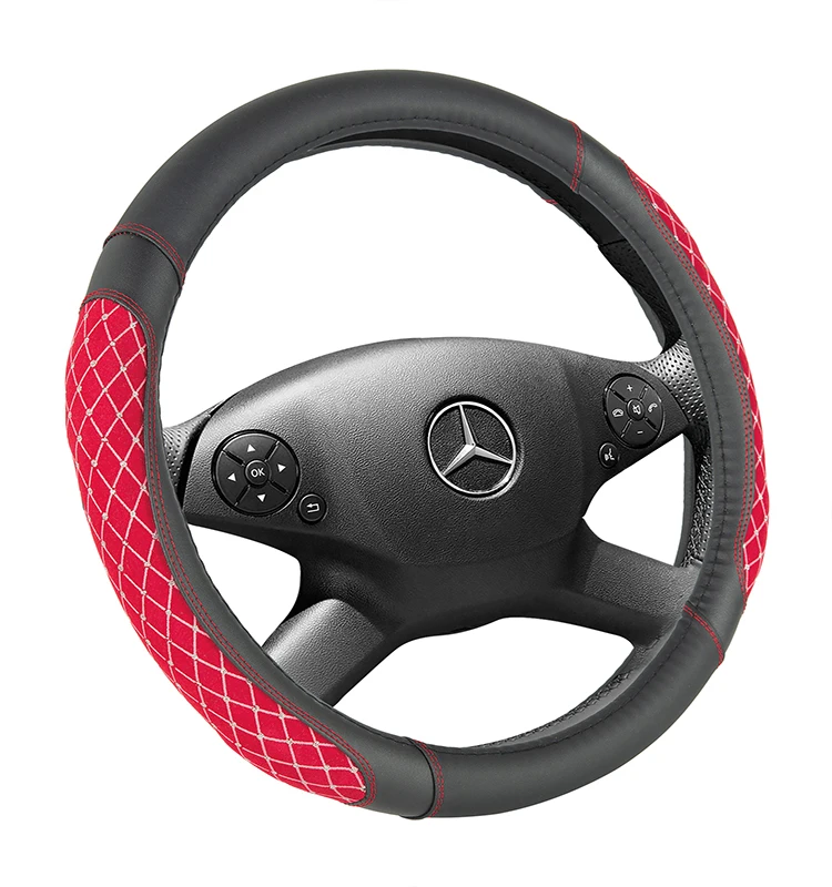 Sport Style Splicing Shape Soft And Comfortable Multicolor Anti-skid Breathablecar Steering Wheel Cover