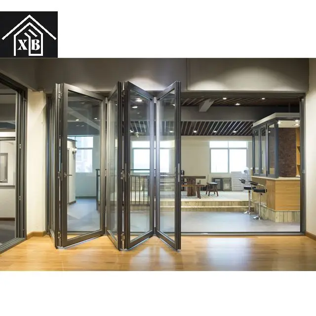 Transparent Home Balcony Round Partition Door Glass Sliding Folding Doors Pakistan for Restaurant