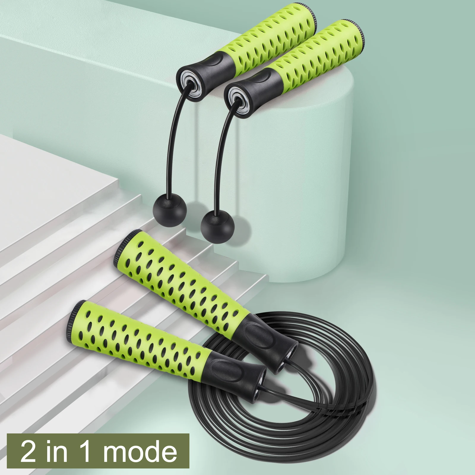 Hot Sale Self Locking Aluminium Adjustable Double Bearing Fitness Weighted Speed Skipping Jump Rope Men Black Yellow Bag