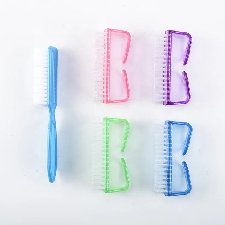 Hot sale small nail cleaning brush set makeup tools plastic nail manicure brush