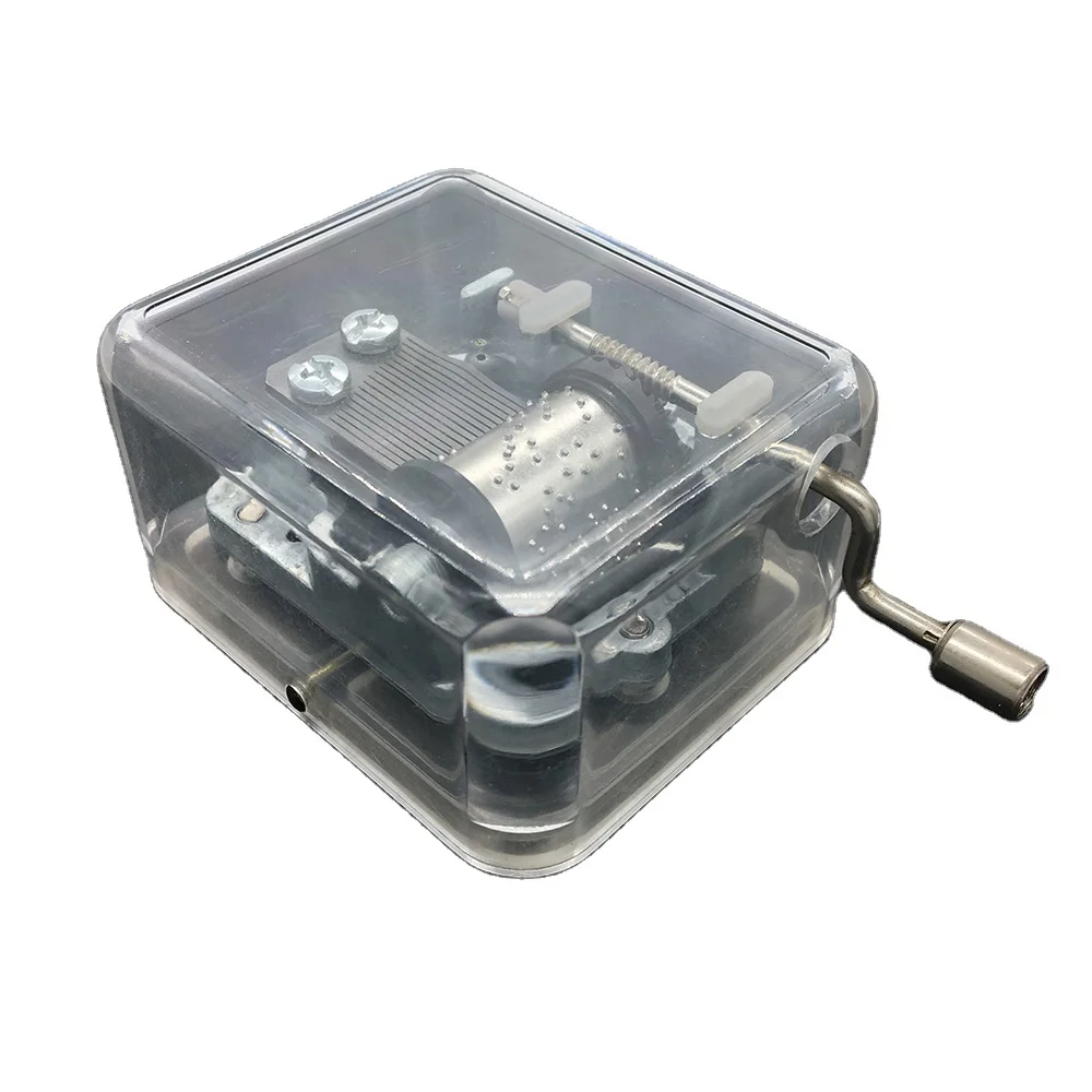Hand Crank 18 Notes Plastic Music Box Crank and Listen to the Music