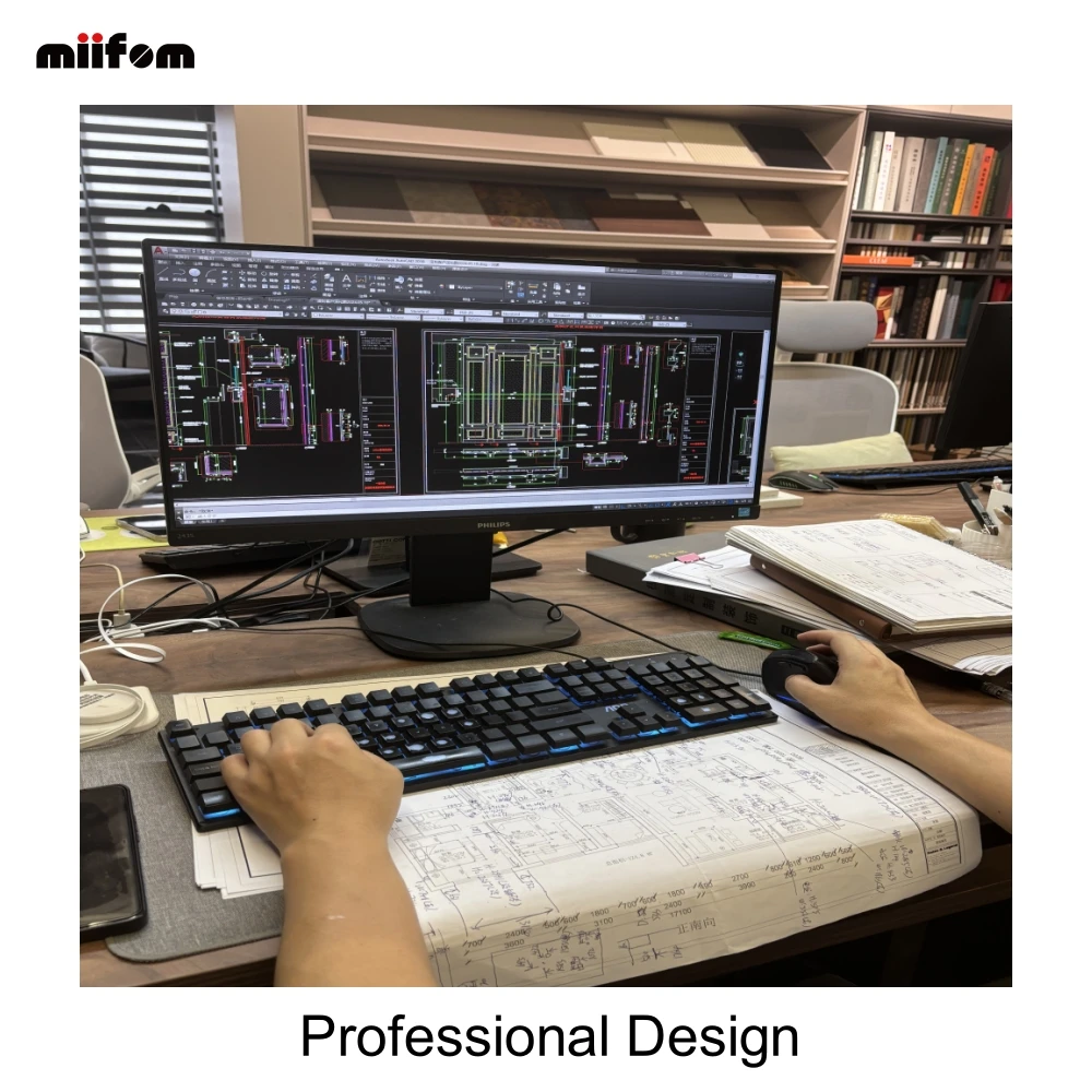 Walnut Wooden And Dark Grey Open Modern Multifunctional Sliding Door Kitchen Cabinets