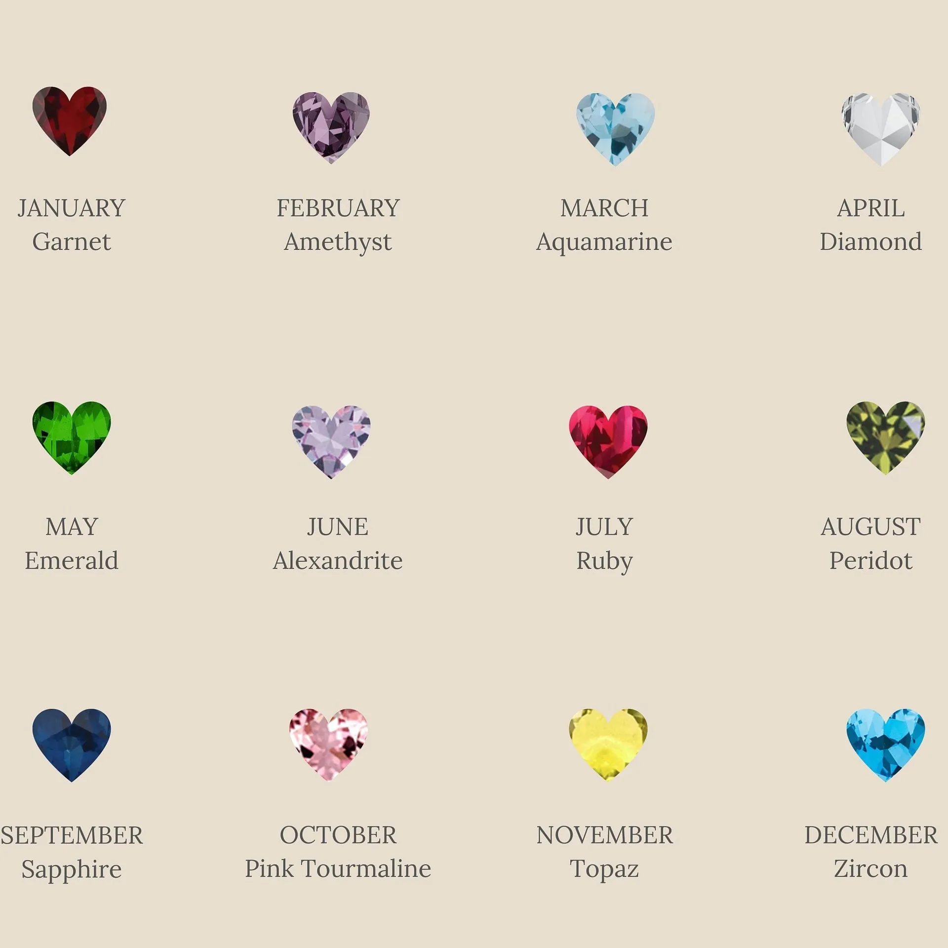 Fashion 12 Birth Stones Heart Necklace Stainless Steel Zircon Gold Plated Twelve Crystal Rhinestone Colorful Pendants Chain