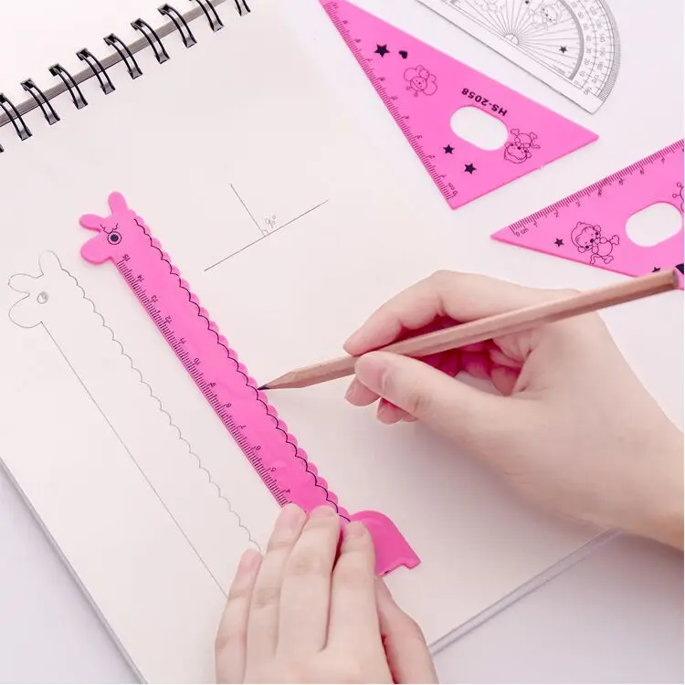 Cheap 15cm High Quality Multi Size Ruler Set Cheap Transparent Triangle Ruler Set for School