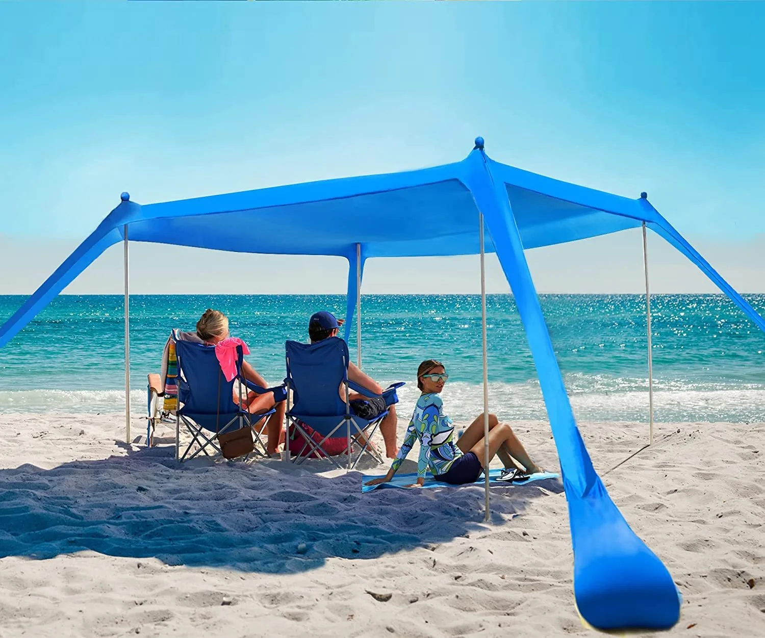PoeticExist  Large Sunshade Summer Beach Tent Fishing UV Protection Sheds Cooling Pergola Outdoor Portable Beach Tent