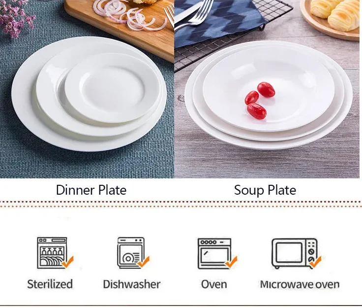 top quality bulk dishes porcelain appetizer white dinner ceramic wedding plates for restaurant