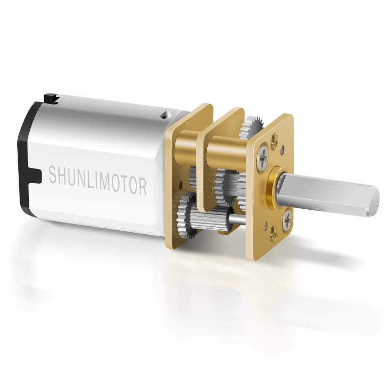 Shunli Mini Electric Metal Brush Controller Gearbox Wheel Low Speed Micro GM12-N20 1.5v-24volt DC Gear Motor With D-shaft