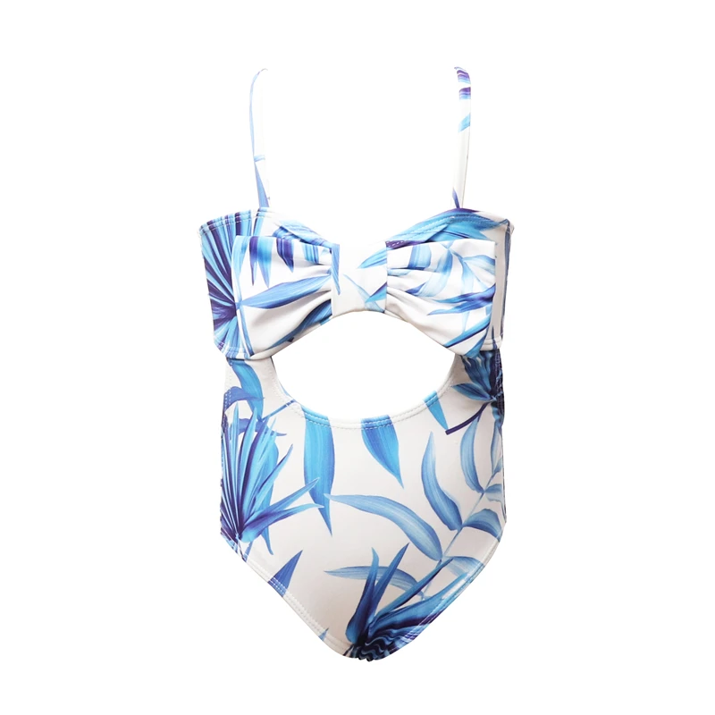 China Manufacture Maillot De Bain Teenage Kids Print Cow Bikini Childrens Beach Dress Hight Wast Swimming Suit For Girl Swimwear