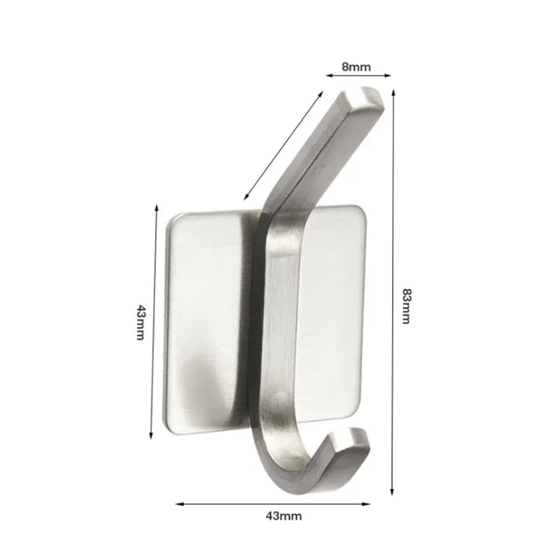 Factory Wholesale High Quality Strong Heavy Duty Stainless Steel Metal Cloth Hanging Hook for Home Bathroom Kitchen
