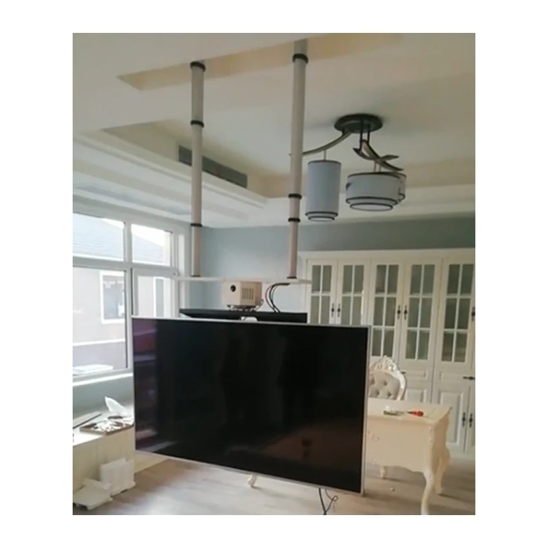 Rotatable degree Smart Projector Lift With Double Steel Telescopic Columns Motorized Projector Ceiling Mount