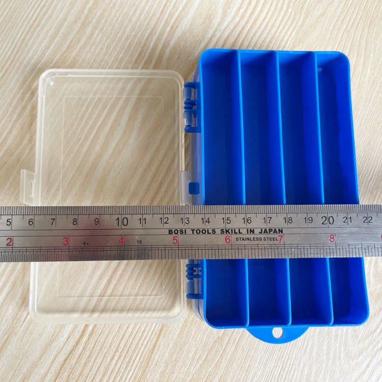Double sided Fishing Tackle Box, Plastic Transparent Container