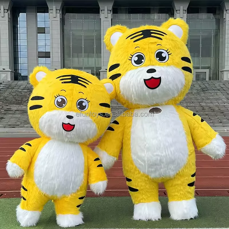 Efun 2M/2.6M Giant Inflatable Tiger Mascot Costume Adult Fancy Dress Suit Carnival Anime Inflatable Tiger Christmas New Year