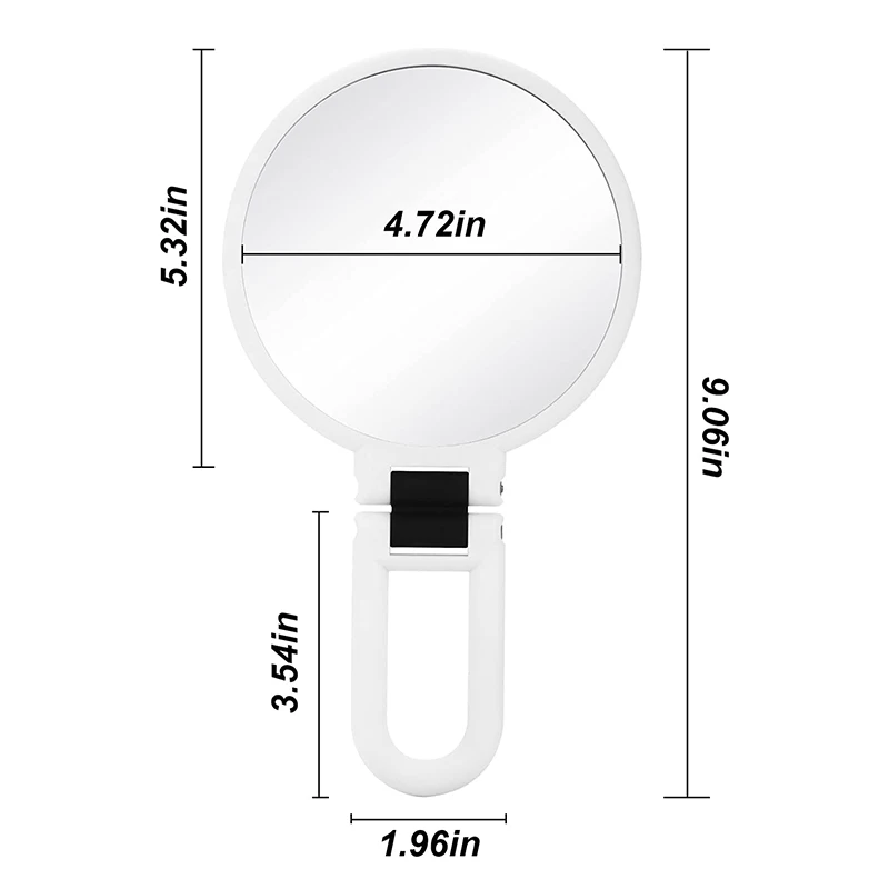 Double Side Hand Held Mirror Magnifying Makeup Handheld Mirror Foldable Handle Portable Travel Makeup Hand Mirror for Women