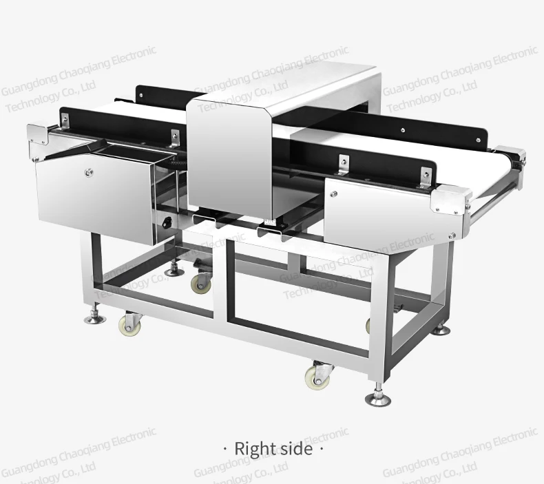 Fried Biscuit Puffed Food Conveyor Belt Industrial Metal Detectors For Aluminum Foil Packing Products