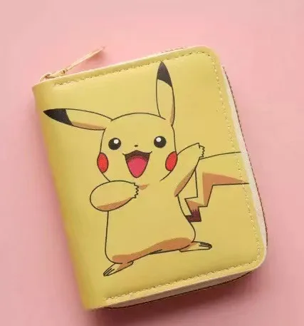 Wholesale fashion cute piKachu printed coin purse low price student short zipper wallet