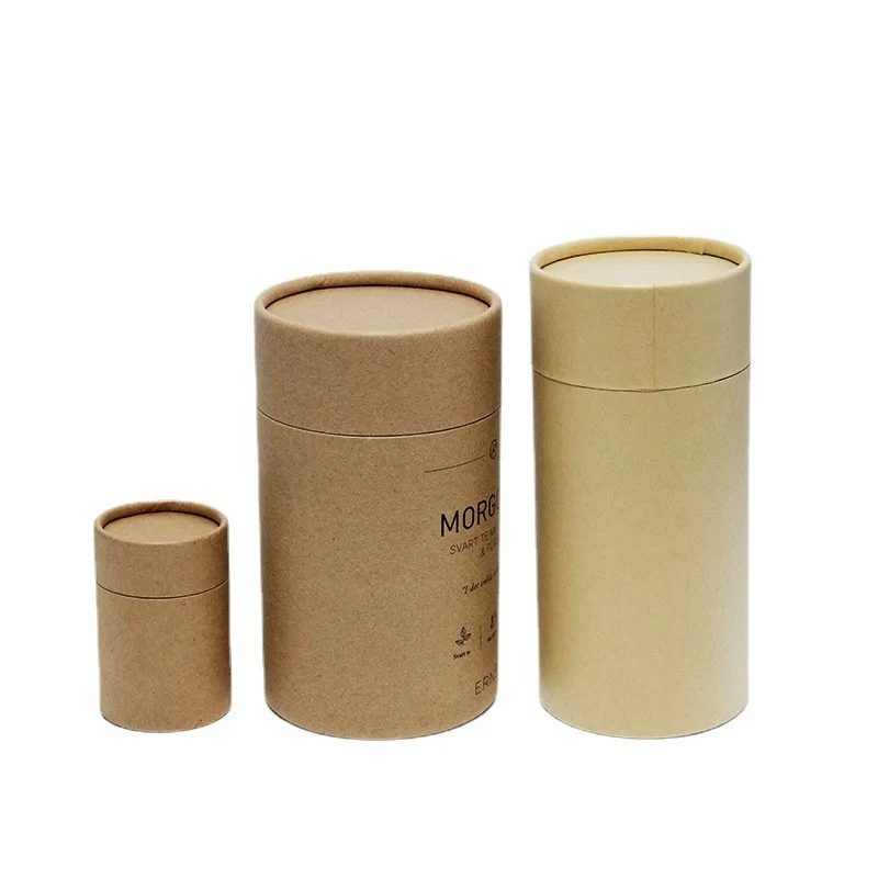 Пользовательские круглые крафт-бумажные пищевые упаковочные чайные бумажные банки кофейные зерна подарочные