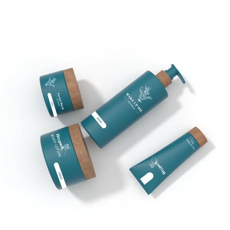 Water Transfer Bamboo Wooden 300ml 250ml Jar and Bottle for Body Care