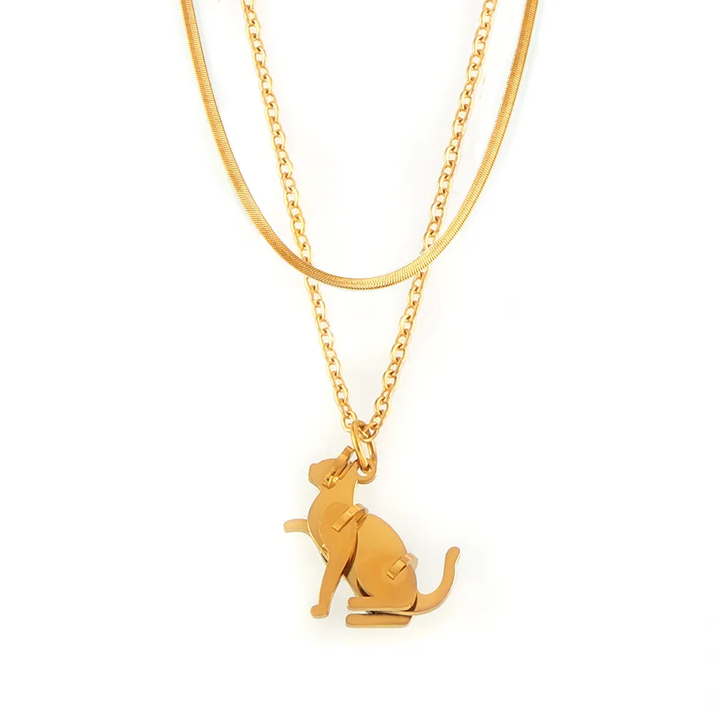 Light Luxury Titanium Steel Animal Pendant Jewelry Plated With 18k FashionSimple And Versatile