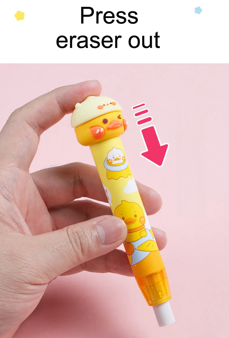 Cartoon Pen-Shape Eraser Soft and Easy-to-Use Pencil Design Promotional Cute TPR and Rubber Eraser