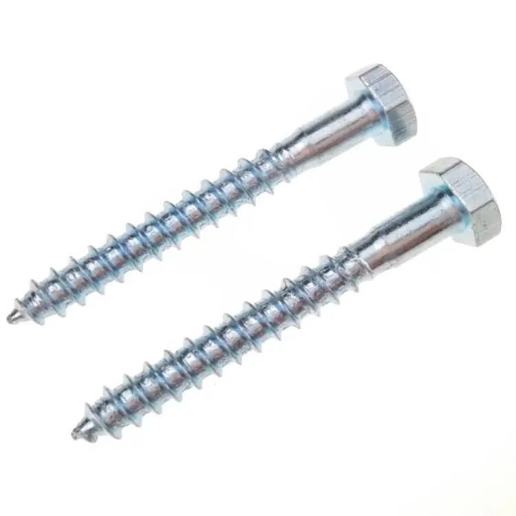
Hex Head Clear Galvanized Steel Lag Screws for Wooden Type 1/4 Inch Thread Fastener 