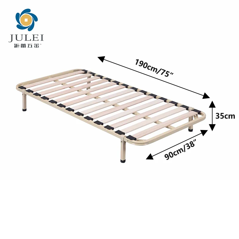 Factory Supply Custom Super Single Bed Frame Steel Spring Metal Bed Frame 90x190 cm