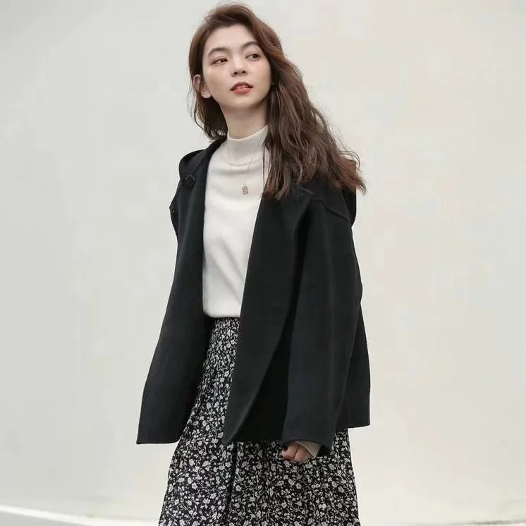 High Quality Solid Color Trench Coat For Women