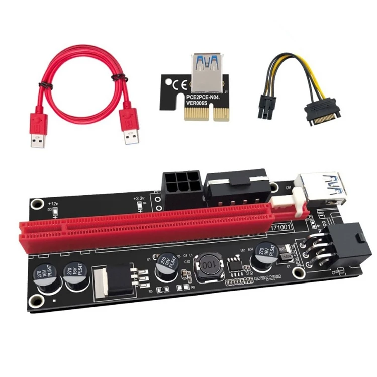  Недорогой Райзер 009s PCI-E Экспресс-Кабель 1X до 16X графический удлинитель Ethernet ETH Майнер адаптер карта 60 см