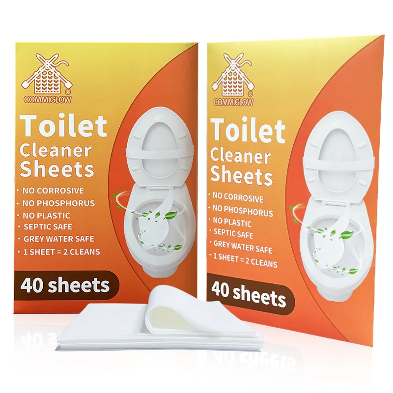 Powerful natural eco friendly plastic-free toilet bowls cleaner sheets toilet cleaning strips
