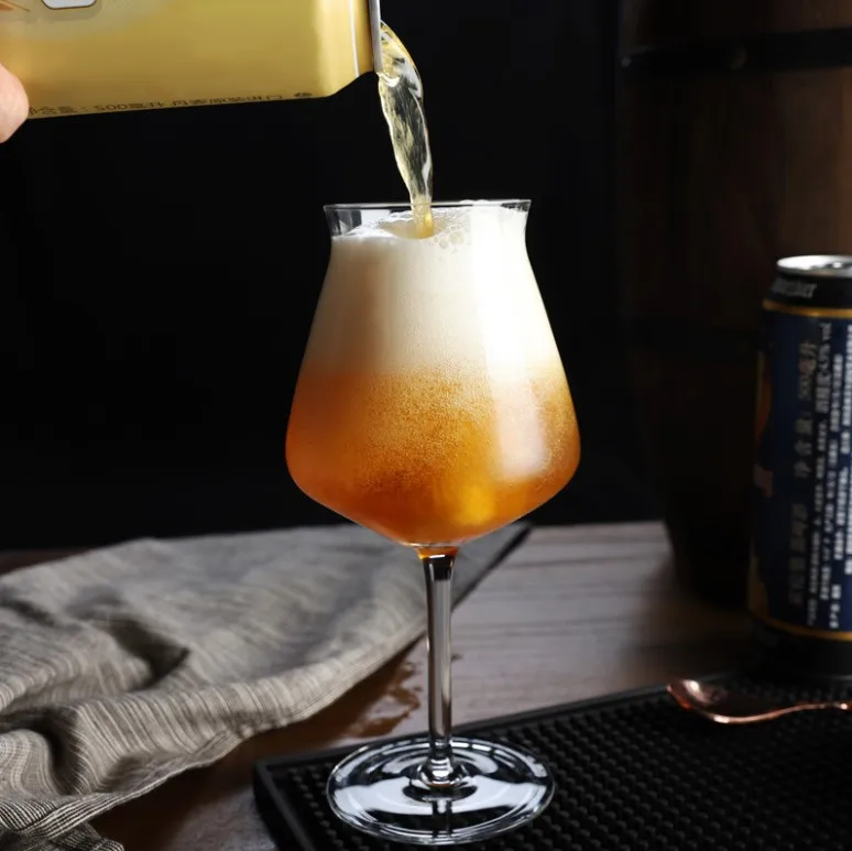 Rastal Teku Tulip Glass Beer cup Nucleated Pint Craft Beer Glass mouth blown Stemmed Beer Glass for sale